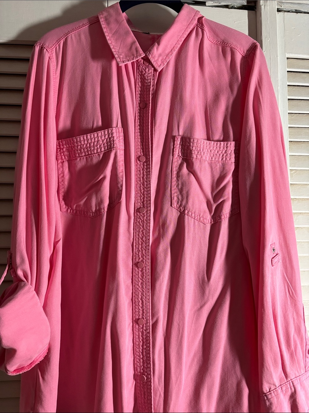 Pink Button-Front Blouse - Picture 2 of 6